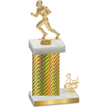 Accented Single Gold Carbon Fiber Third Place Football Trophy