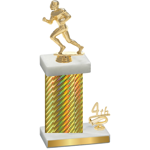 Accented Single Gold Carbon Fiber Fourth Place Football Trophy