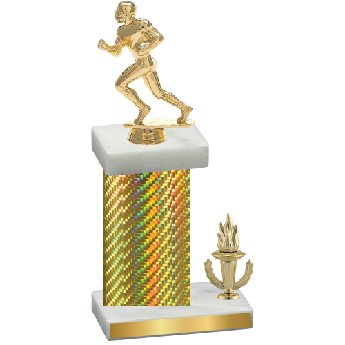 Accented Single Gold Carbon Fiber Victory Football Trophy