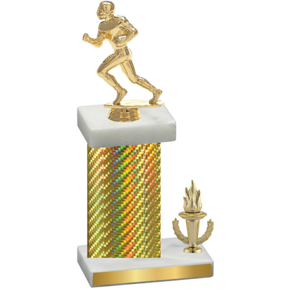 Accented Single Gold Carbon Fiber Victory Football Trophy