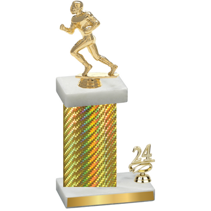 Accented Single Gold Carbon Fiber Year Football Trophy