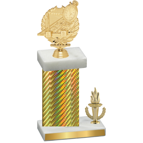 Accented Single Gold Carbon Fiber Victory Swimming Trophy