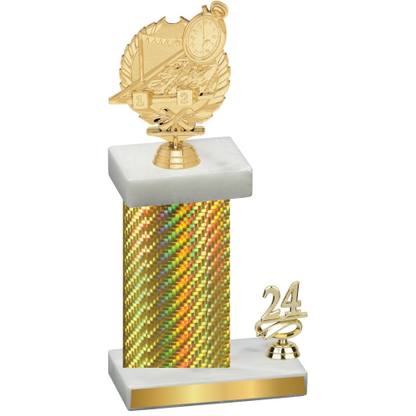 Accented Single Gold Carbon Fiber Year Swimming Trophy