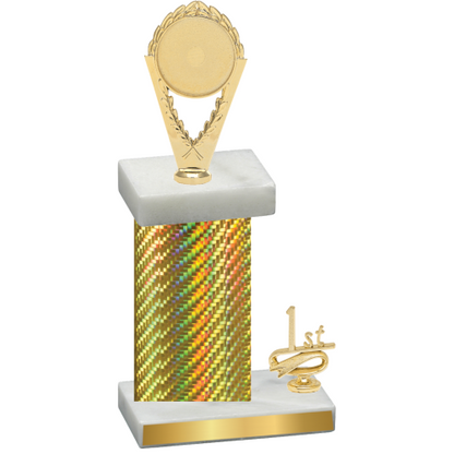 Accented Single Gold Carbon Fiber First Place Insert Trophy