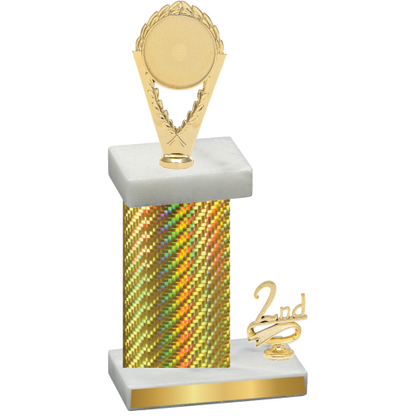 Accented Single Gold Carbon Fiber Second Place Insert Trophy