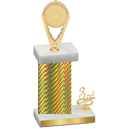 Accented Single Gold Carbon Fiber Third Place Insert Trophy