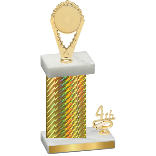 Accented Single Gold Carbon Fiber Fourth Place Insert Trophy