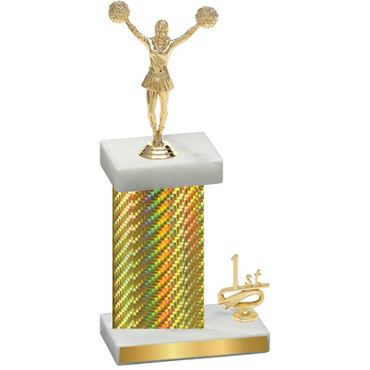 Accented Single Gold Carbon Fiber First Place Cheerleading Trophy