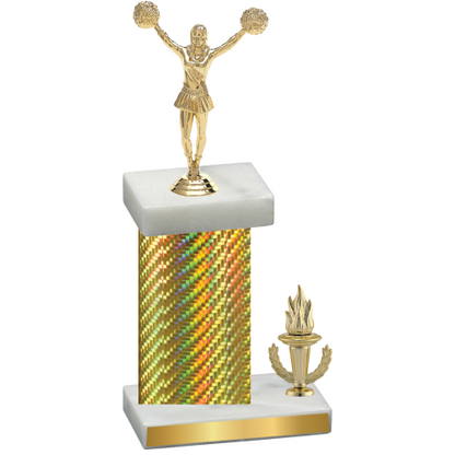 Accented Single Gold Carbon Fiber Victory Cheerleading Trophy