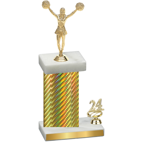 Accented Single Gold Carbon Fiber Year Cheerleading Trophy