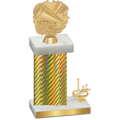 Accented Single Gold Carbon Fiber First Place Cheerleading Trophy