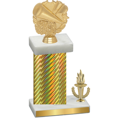 Accented Single Gold Carbon Fiber Victory Cheerleading Trophy