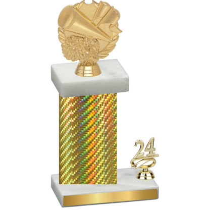 Accented Single Gold Carbon Fiber Year Cheerleading Trophy