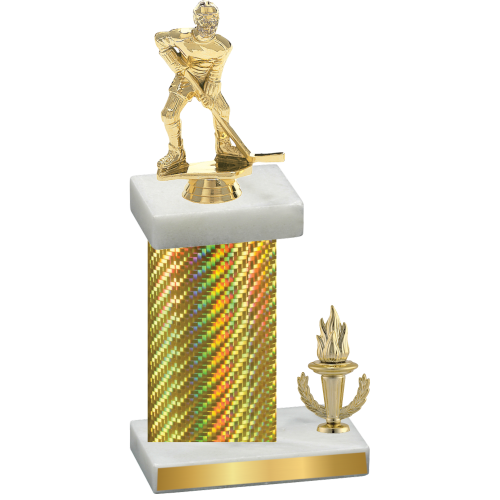 Accented Single Gold Carbon Fiber Victory Hockey Trophy