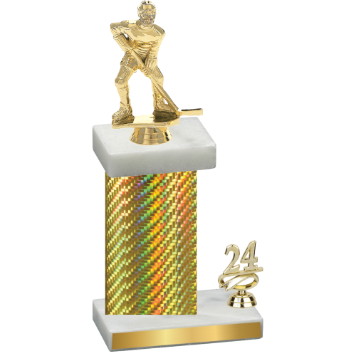 Accented Single Gold Carbon Fiber Year Hockey Trophy