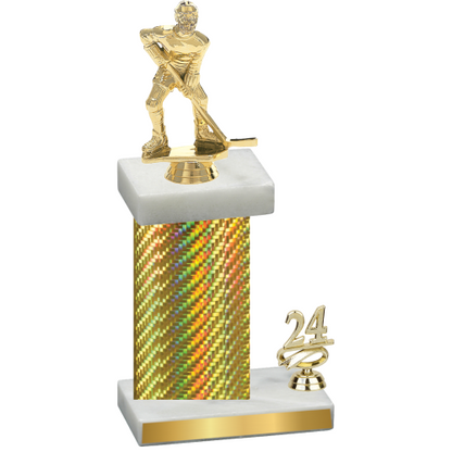 Accented Single Gold Carbon Fiber Year Hockey Trophy