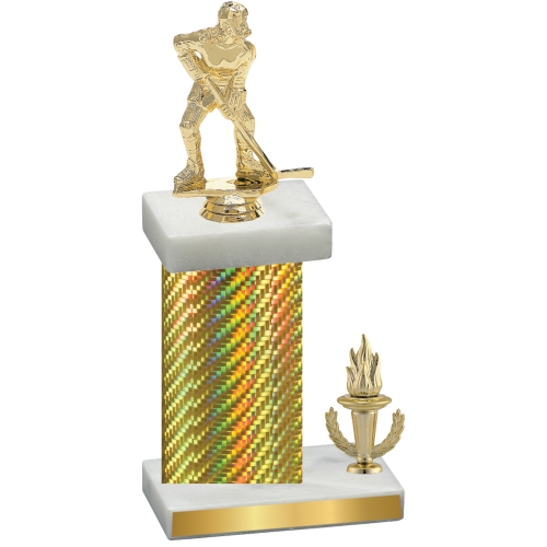 Accented Single Gold Carbon Fiber Victory Hockey Trophy