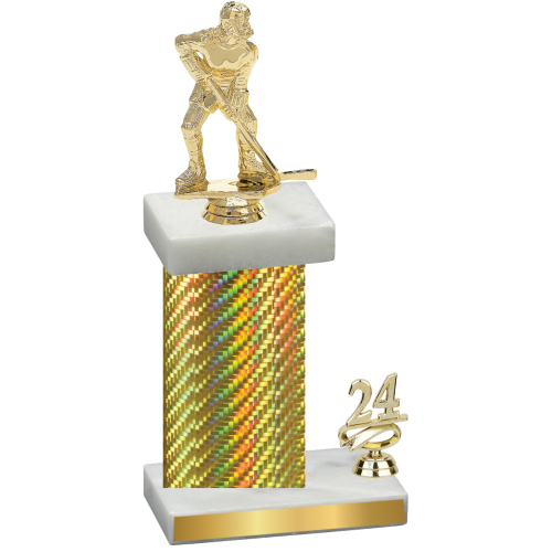 Accented Single Gold Carbon Fiber Year Hockey Trophy