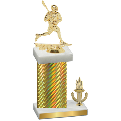 Accented Single Gold Carbon Fiber Victory Lacrosse Trophy