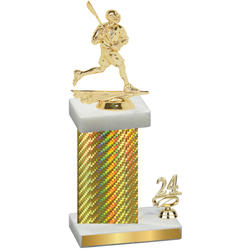 Accented Single Gold Carbon Fiber Year Lacrosse Trophy