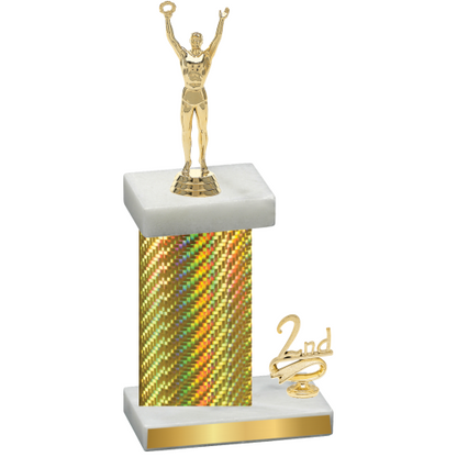 Accented Single Gold Carbon Fiber Second Place Victory Trophy