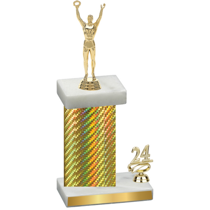 Accented Single Gold Carbon Fiber Year Victory Trophy