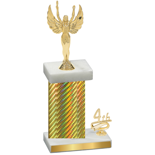 Accented Single Gold Carbon Fiber Fourth Place Victory Trophy