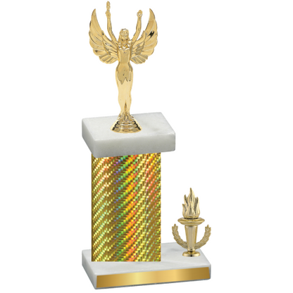 Accented Single Gold Carbon Fiber Victory Victory Trophy