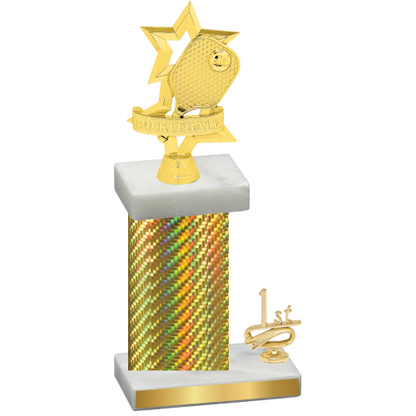 Accented Single Gold Carbon Fiber First Place Pickleball Trophy