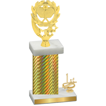 Accented Single Gold Carbon Fiber First Place Pickleball Trophy