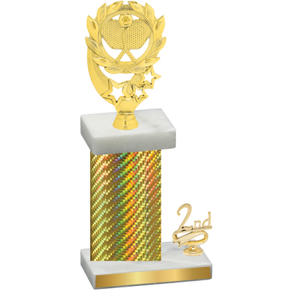 Accented Single Gold Carbon Fiber Second Place Pickleball Trophy