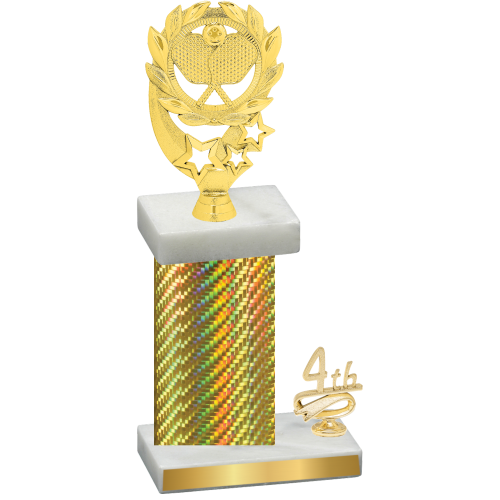 Accented Single Gold Carbon Fiber Fourth Place Pickleball Trophy