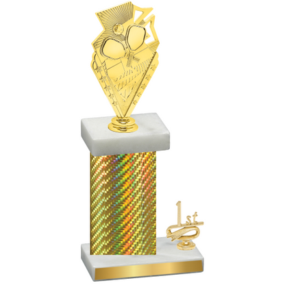 Accented Single Gold Carbon Fiber First Place Pickleball Trophy