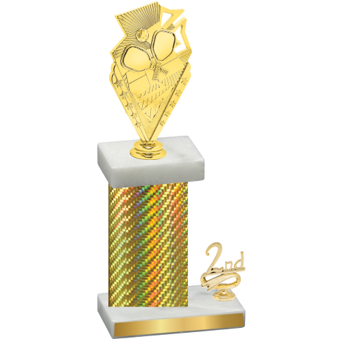 Accented Single Gold Carbon Fiber Second Place Pickleball Trophy