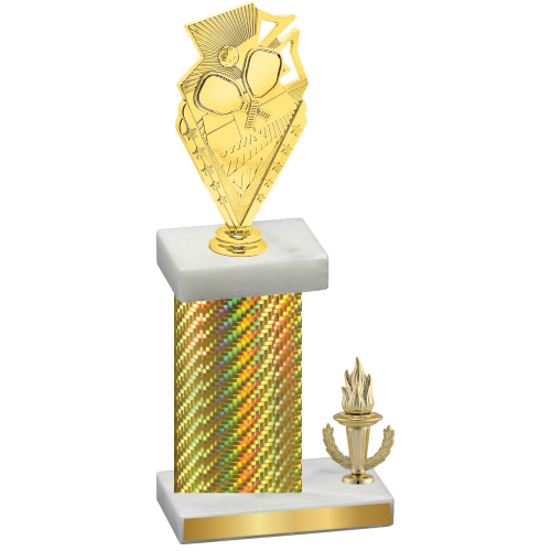 Accented Single Gold Carbon Fiber Victory Pickleball Trophy