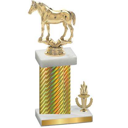 Accented Single Gold Carbon Fiber Victory Horses Trophy