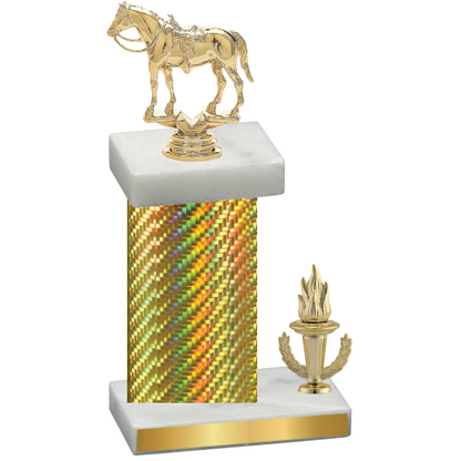 Accented Single Gold Carbon Fiber Victory Horses Trophy