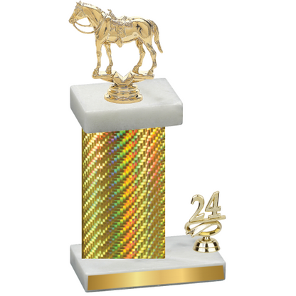 Accented Single Gold Carbon Fiber Year Horses Trophy