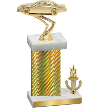 Accented Single Gold Carbon Fiber Victory Cars Trophy