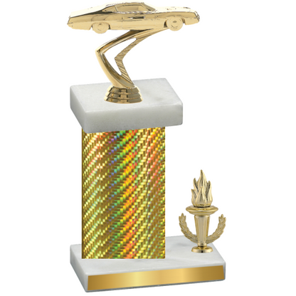 Accented Single Gold Carbon Fiber Victory Cars Trophy