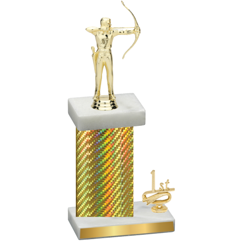 Accented Single Gold Carbon Fiber First Place Archery Trophy