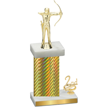 Accented Single Gold Carbon Fiber Second Place Archery Trophy