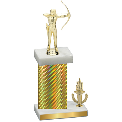 Accented Single Gold Carbon Fiber Victory Archery Trophy