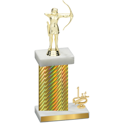 Accented Single Gold Carbon Fiber First Place Archery Trophy