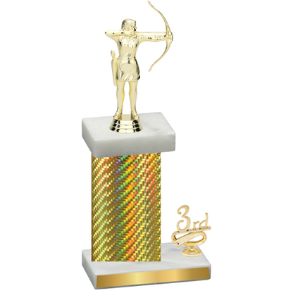 Accented Single Gold Carbon Fiber Third Place Archery Trophy