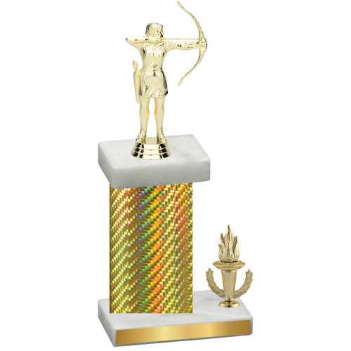 Accented Single Gold Carbon Fiber Victory Archery Trophy