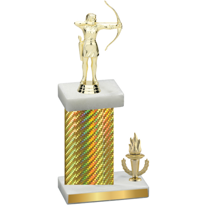 Accented Single Gold Carbon Fiber Victory Archery Trophy