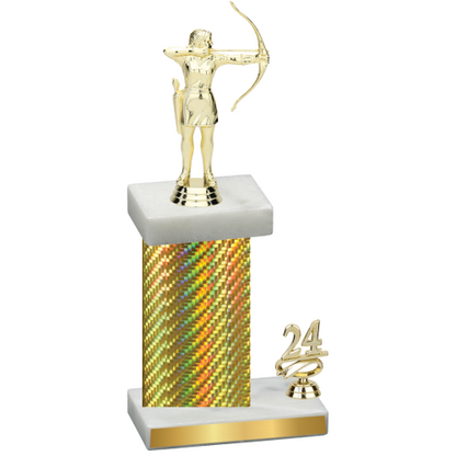 Accented Single Gold Carbon Fiber Year Archery Trophy