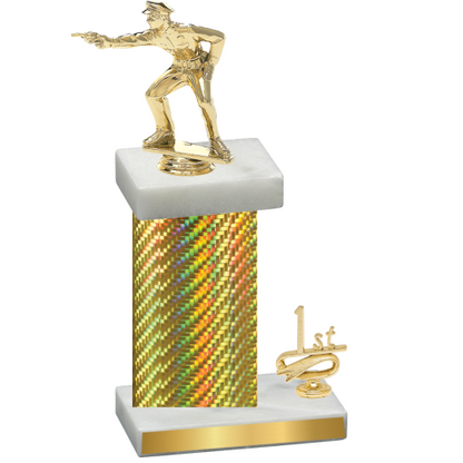 Accented Single Gold Carbon Fiber First Place Shooter Trophy