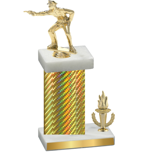 Accented Single Gold Carbon Fiber Victory Shooter Trophy